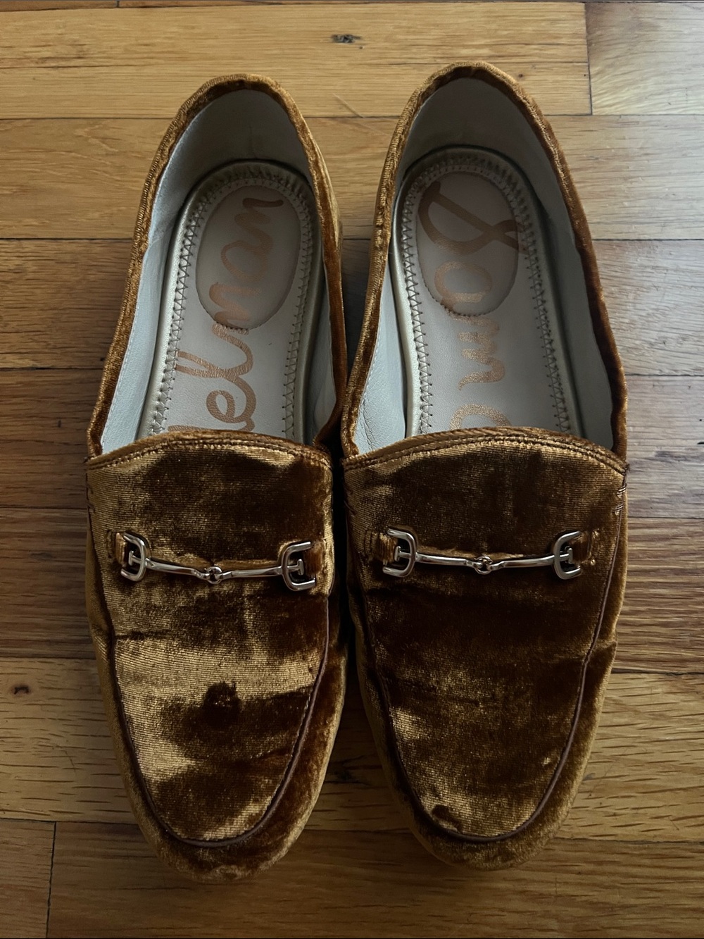 Sam Edelman Bronze Velvet Loafers